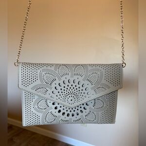 Gray Laser-Cut Clutch